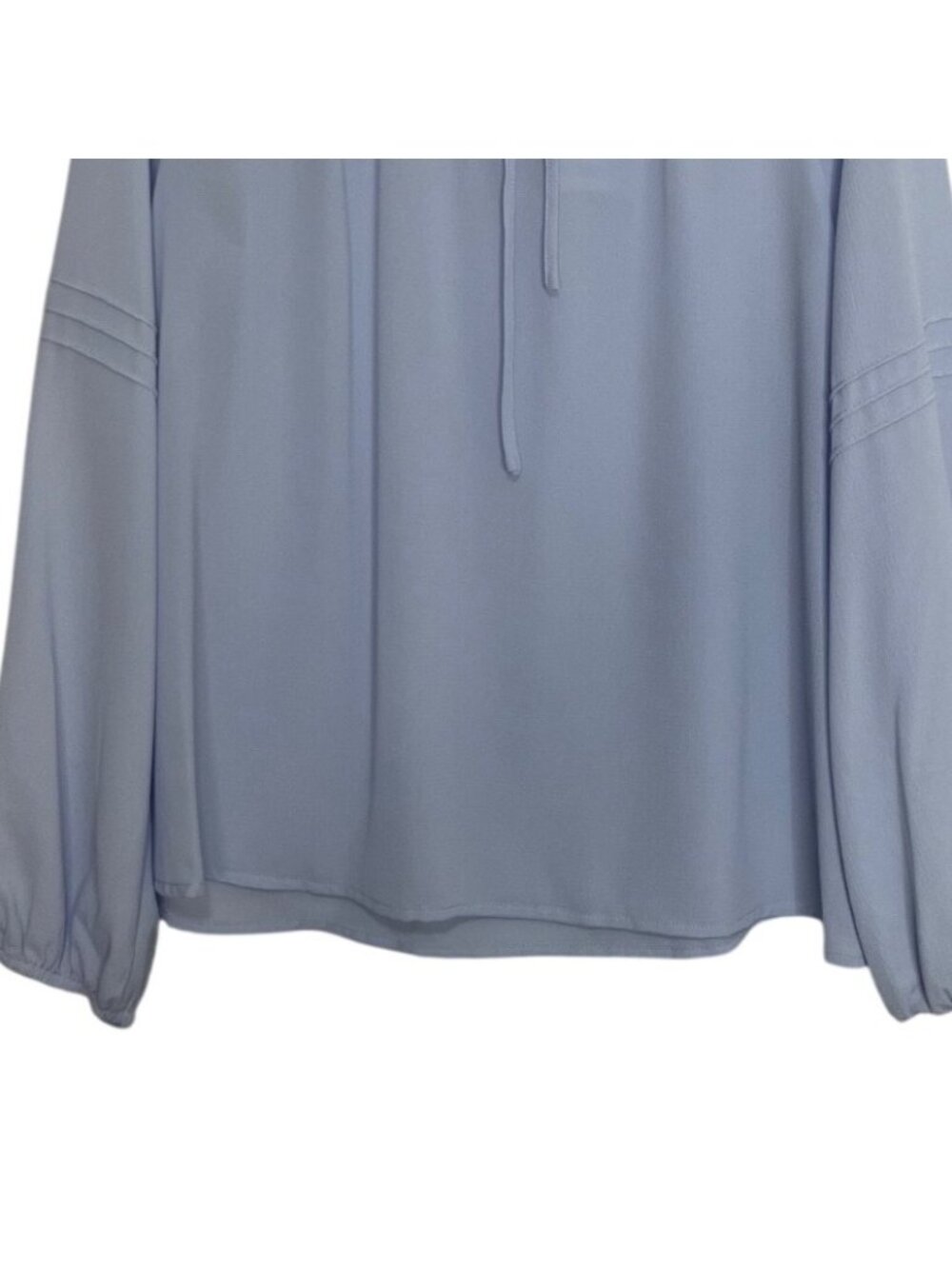 Social Standard By Sanctuary Tallie Peasant Top Large Blue New Smocked Neck Tie‎ - Picture 5 of 10